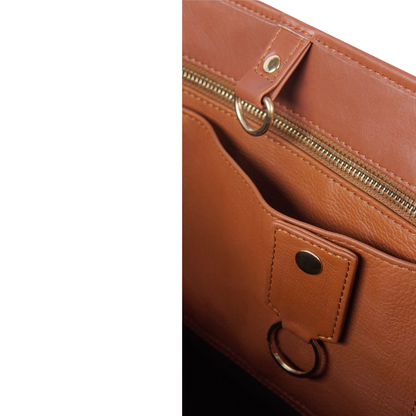 Brown leather convertible backpack