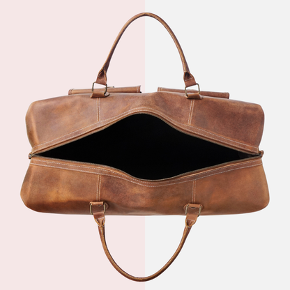 Cognac Brown Vintage Duffle Bag