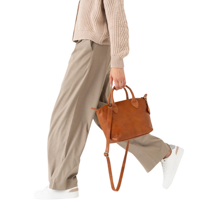 Cognac Brown Top-Handle Bag