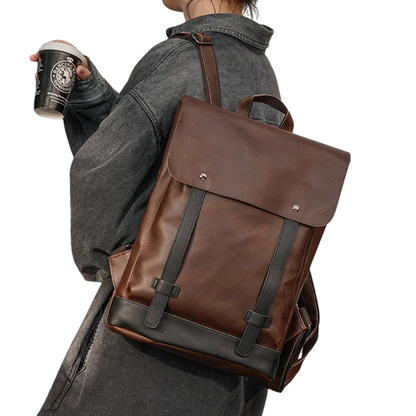 Retro Brown Crazy Horse Leather Backpack
