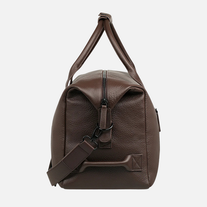 Cocoa Luxe Leather Duffle Bag