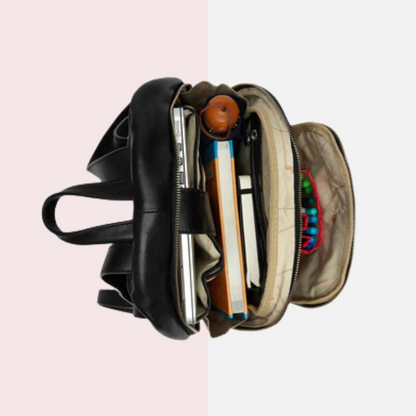 Archy Black Leather Business Backpack