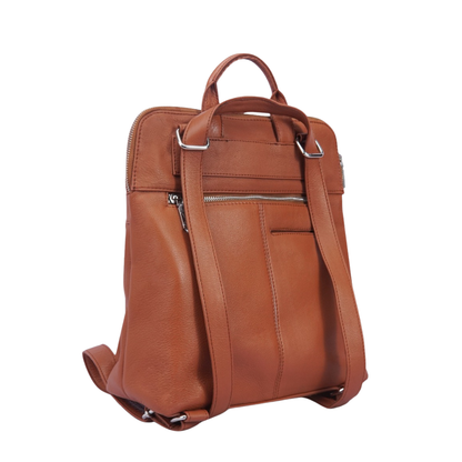 Brown leather convertible backpack