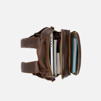 Brown Leather Laptop Backpack
