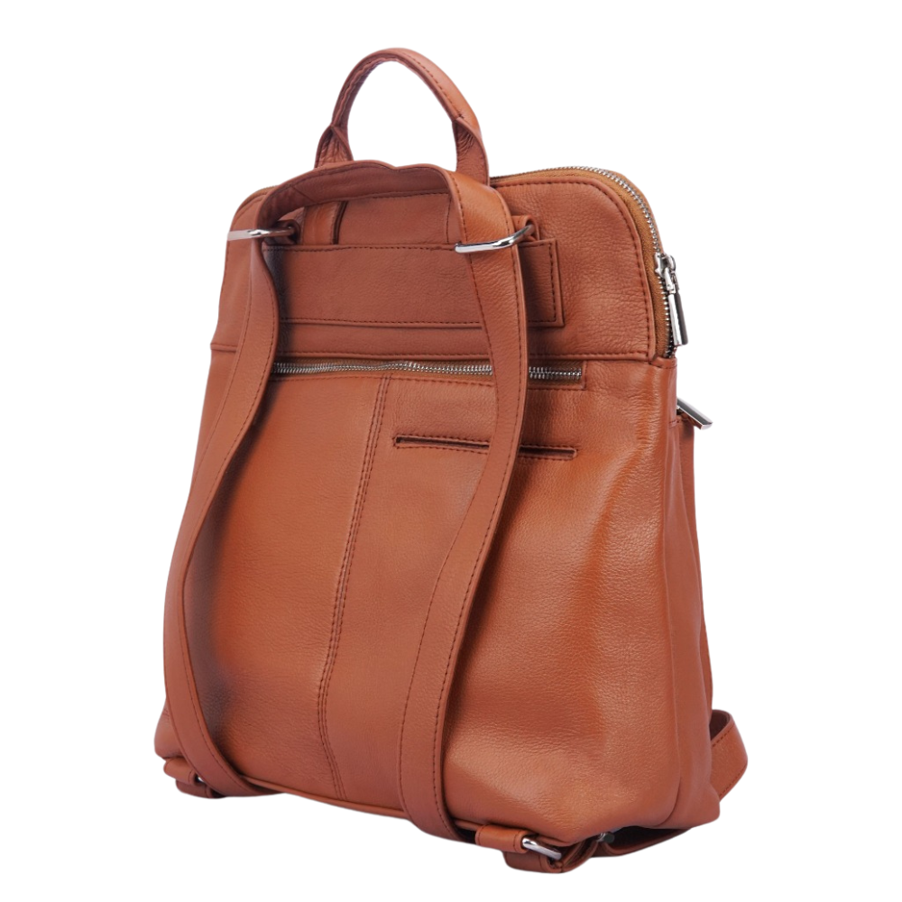 Brown leather convertible backpack